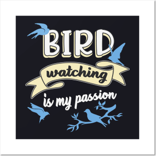 Birdwatching Typography Posters and Art